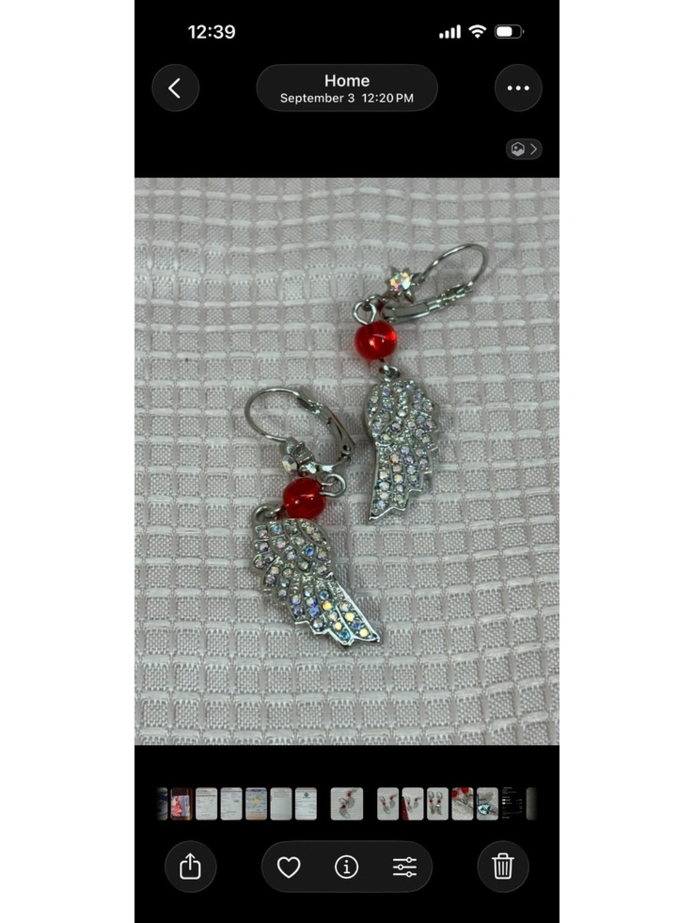 Kirks Folly angel wing dangle earrings Red Expect Miracles